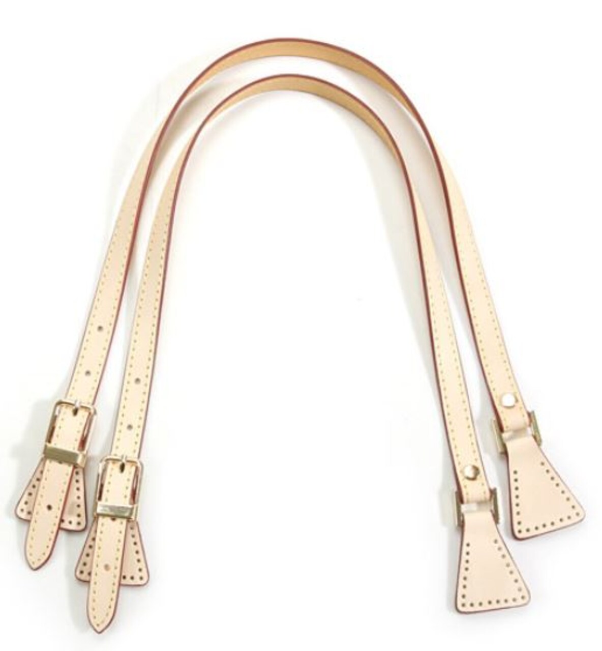 24.8" byhands Genuine Leather Adjustable Buckle Shoulder Bag Strap Gold Style Ring, Ivory (32-6402)